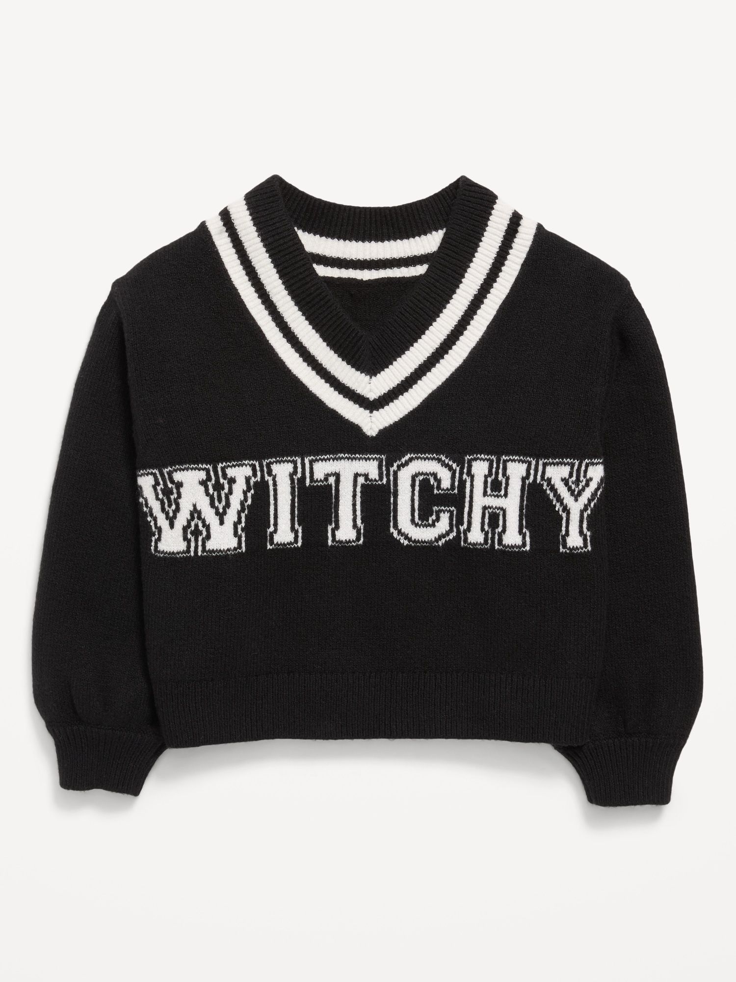 Cropped V-Neck Sweater for Girls