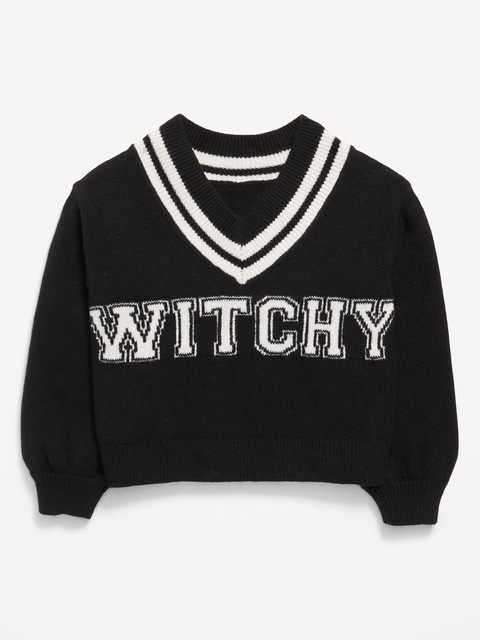 Cropped V-Neck Sweater for Girls