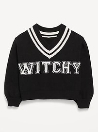 Image number 1 showing, Cropped V-Neck Sweater for Girls
