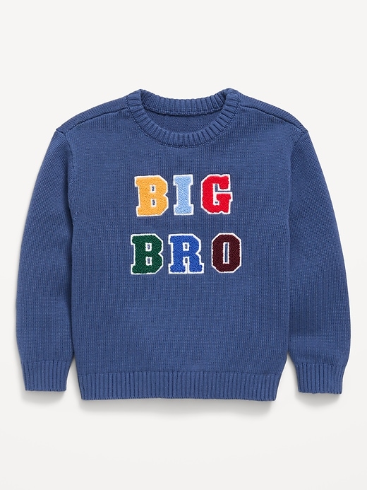 Image number 1 showing, Oversized Long-Sleeve Graphic Sweater for Toddler Boys