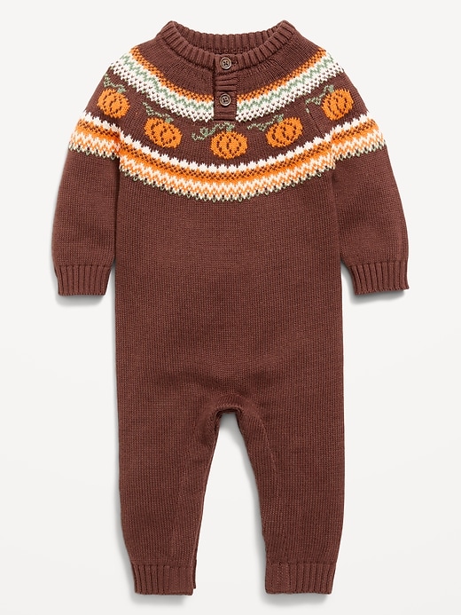 Image number 2 showing, Long-Sleeve Sweater-Knit One-Piece for Baby
