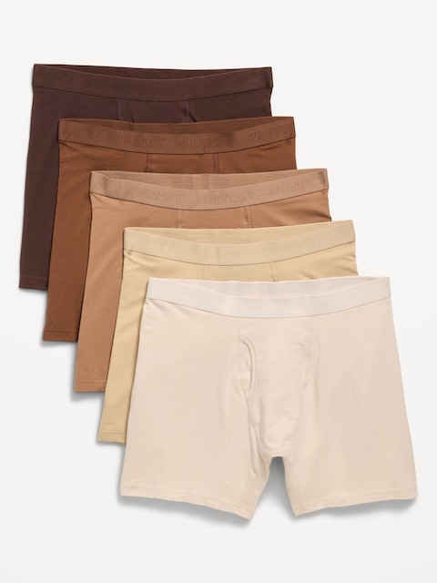 5-Pack Soft-Washed Boxer Briefs -- 6.25-inch inseam