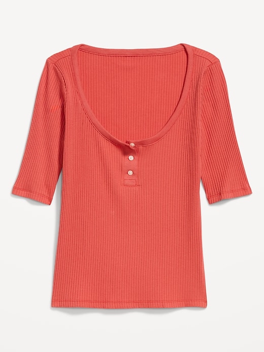 Image number 5 showing, Scoop-Neck Fitted Henley Top
