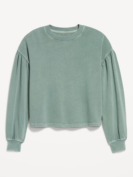 Image number 4 showing, SoComfy Oversized Puff-Sleeve Cropped Sweatshirt
