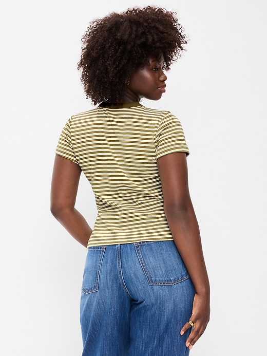 Image number 6 showing, Snug Crew-Neck Ribbed T-Shirt