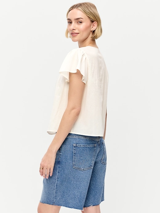 Image number 2 showing, Short-Sleeve Embroidered Trousseau Top