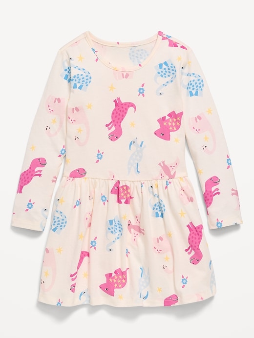 Image number 1 showing, Printed Long-Sleeve Dress for Toddler Girls