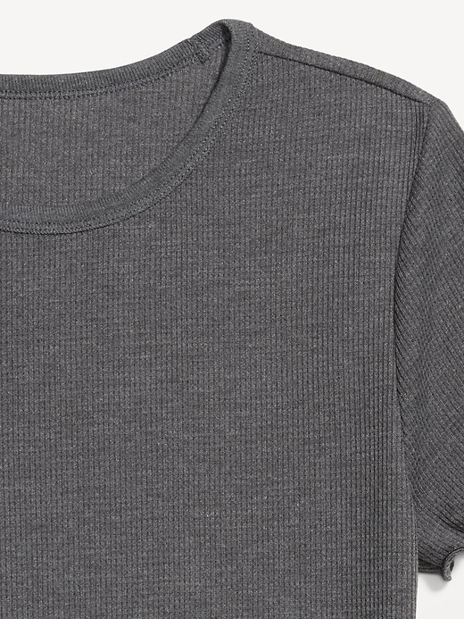 L'image numéro 4 présente T-shirt ajusté court en tricot gaufré