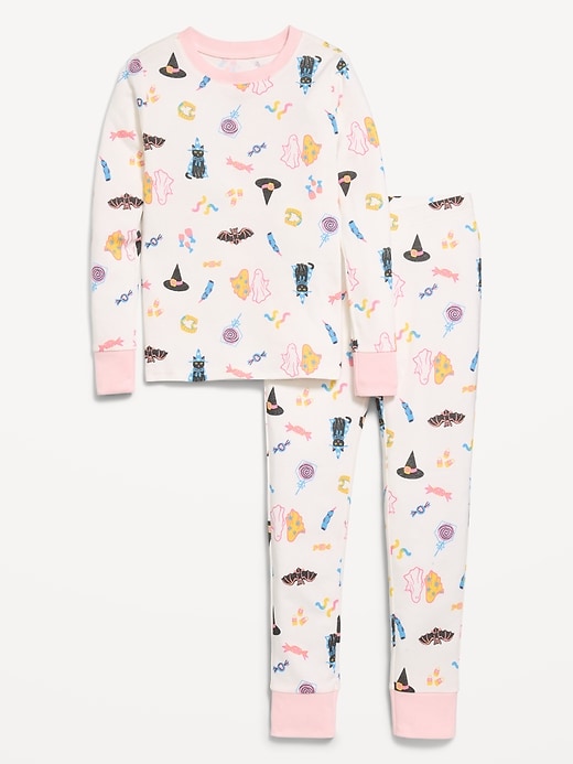 Image number 1 showing, Printed Snug-Fit Graphic Pajama Set for Girls