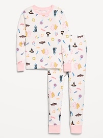 Image number 1 showing, Printed Snug-Fit Graphic Pajama Set for Girls