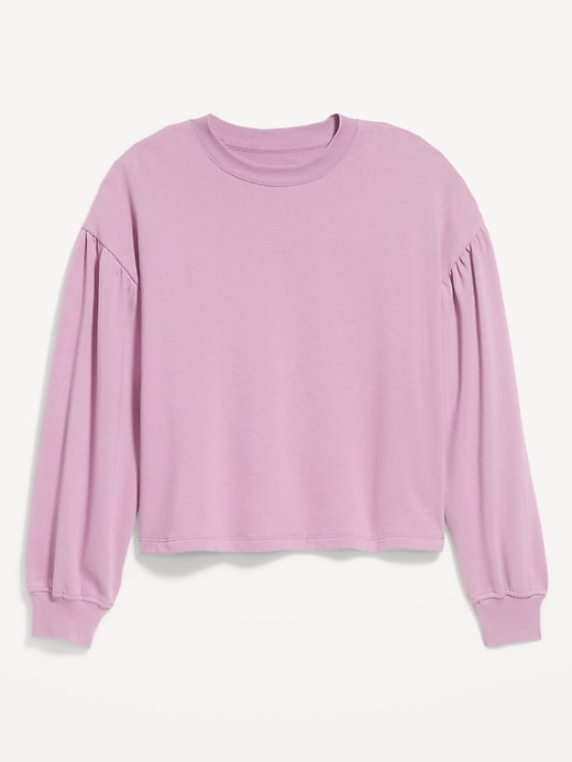 Image number 4 showing, SoComfy Oversized Puff-Sleeve Cropped Sweatshirt