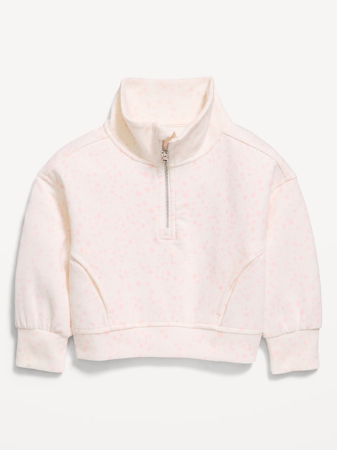 Dynamic Fleece Quarter-Zip Pullover Sweatshirt for Toddler Girls