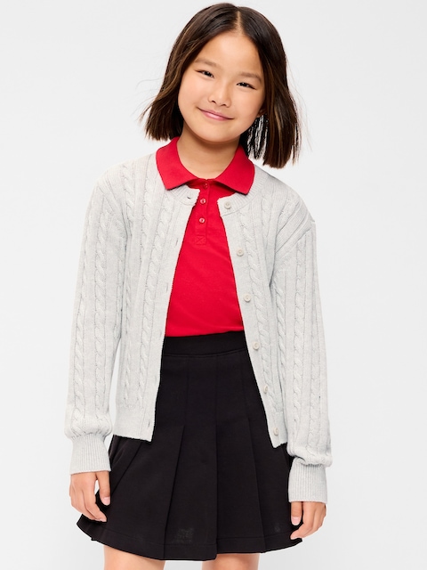 Cable-Knit Cardigan Sweater for Girls