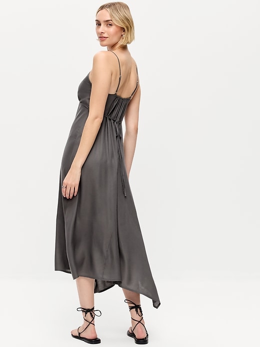 Image number 2 showing, Fit & Flare Tie-Back Asymmetrical Midi Dress
