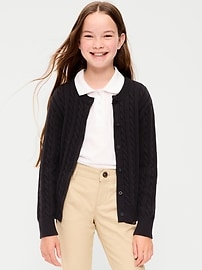 Image number 1 showing, Cable-Knit Cardigan Sweater for Girls