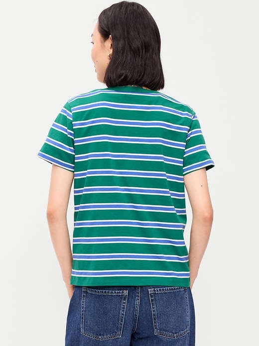 L'image numéro 2 présente T-shirt ras du cou passe-partout à rayures