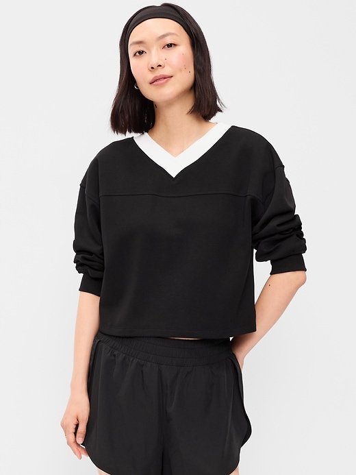 Image number 1 showing, Dynamic Fleece Oversized Cropped Sweatshirt