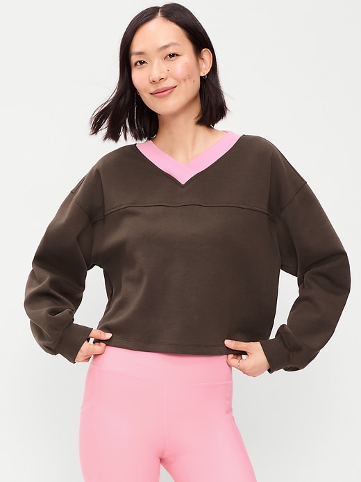 Image number 1 showing, Dynamic Fleece Oversized Cropped Sweatshirt