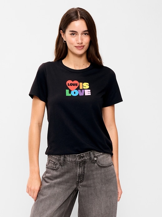 L'image numéro 1 présente T-shirt passe-partout ras du cou à imprimé