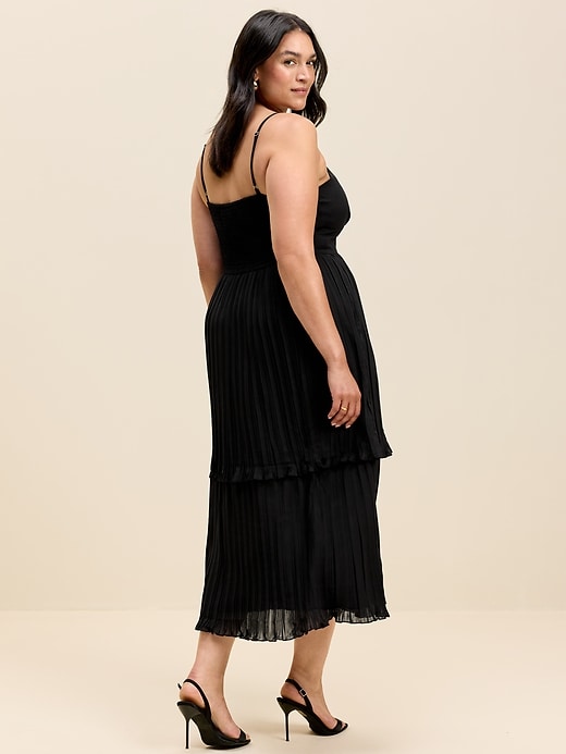 Image number 10 showing, The Occasion by Old Navy Pleated Fit & Flare Midi Dress