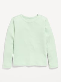 Image number 1 showing, Softest Long-Sleeve Ribbed T-Shirt for Girls