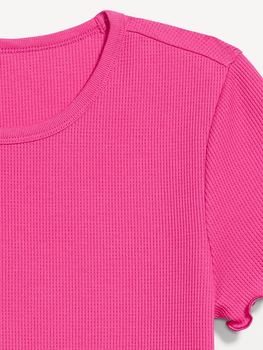 L'image numéro 4 présente T-shirt ajusté court en tricot gaufré
