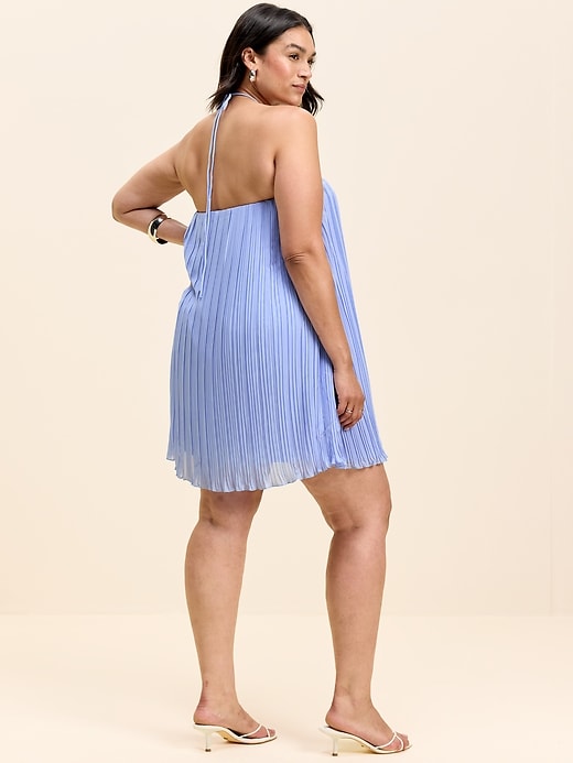 Image number 10 showing, The Occasion by Old Navy Pleated Halter Swing Mini Dress