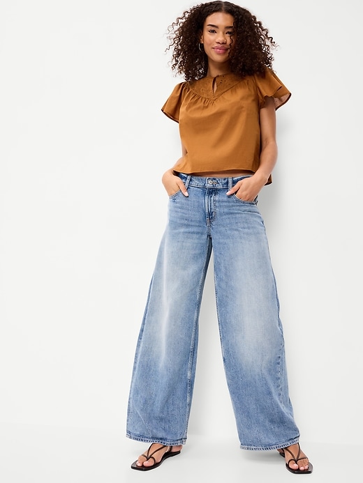 Image number 3 showing, Short-Sleeve Embroidered Trousseau Top