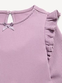 Image number 4 showing, Long-Sleeve Ribbed Ruffle-Trim Jumpsuit for Baby