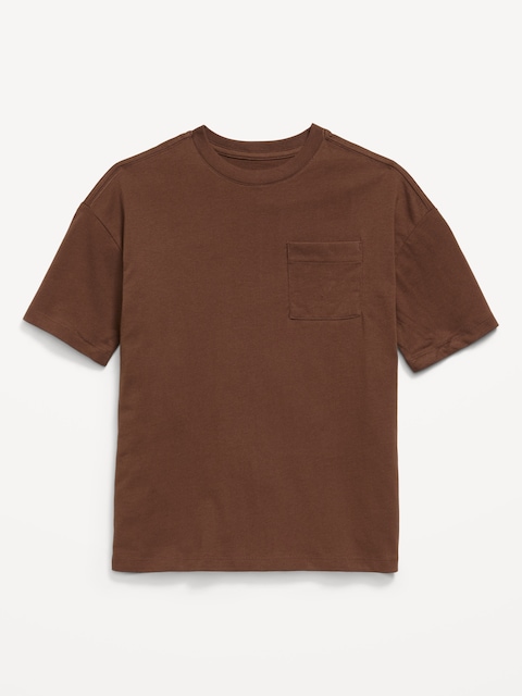 Oversized Short-Sleeve Pocket T-Shirt for Boys