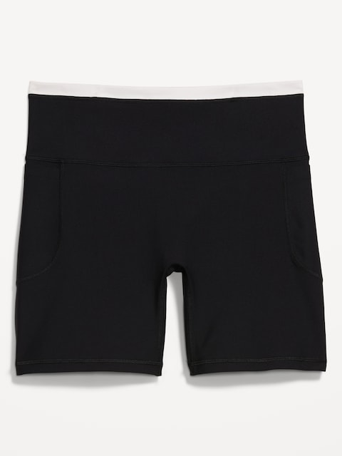 Extra-High Waisted PowerSoft Boundless Pocket Biker Shorts-- 6-inch inseam - No Front Seam