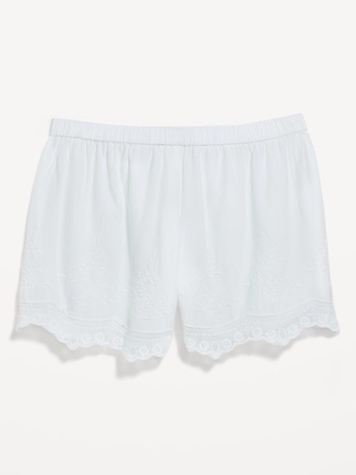 L'image numéro 4 présente Shorts à taille haute à bordure en dentelle