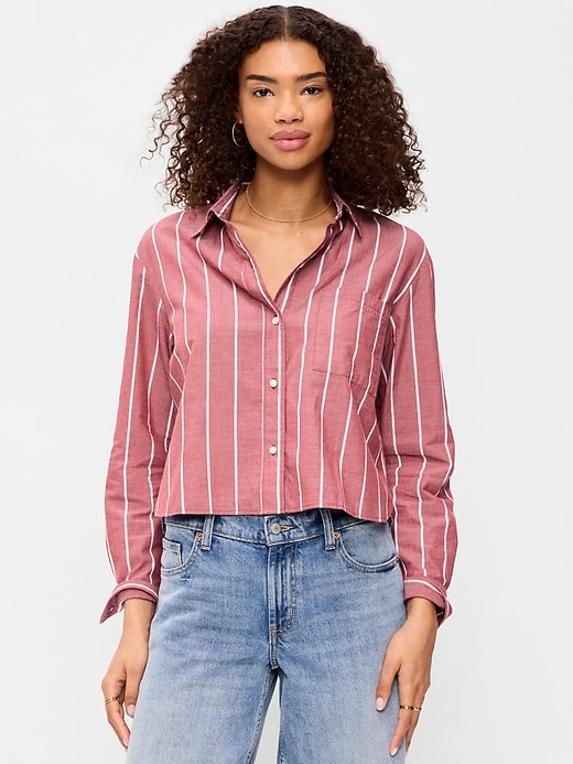 Image number 1 showing, Cropped Button-Down Shirt