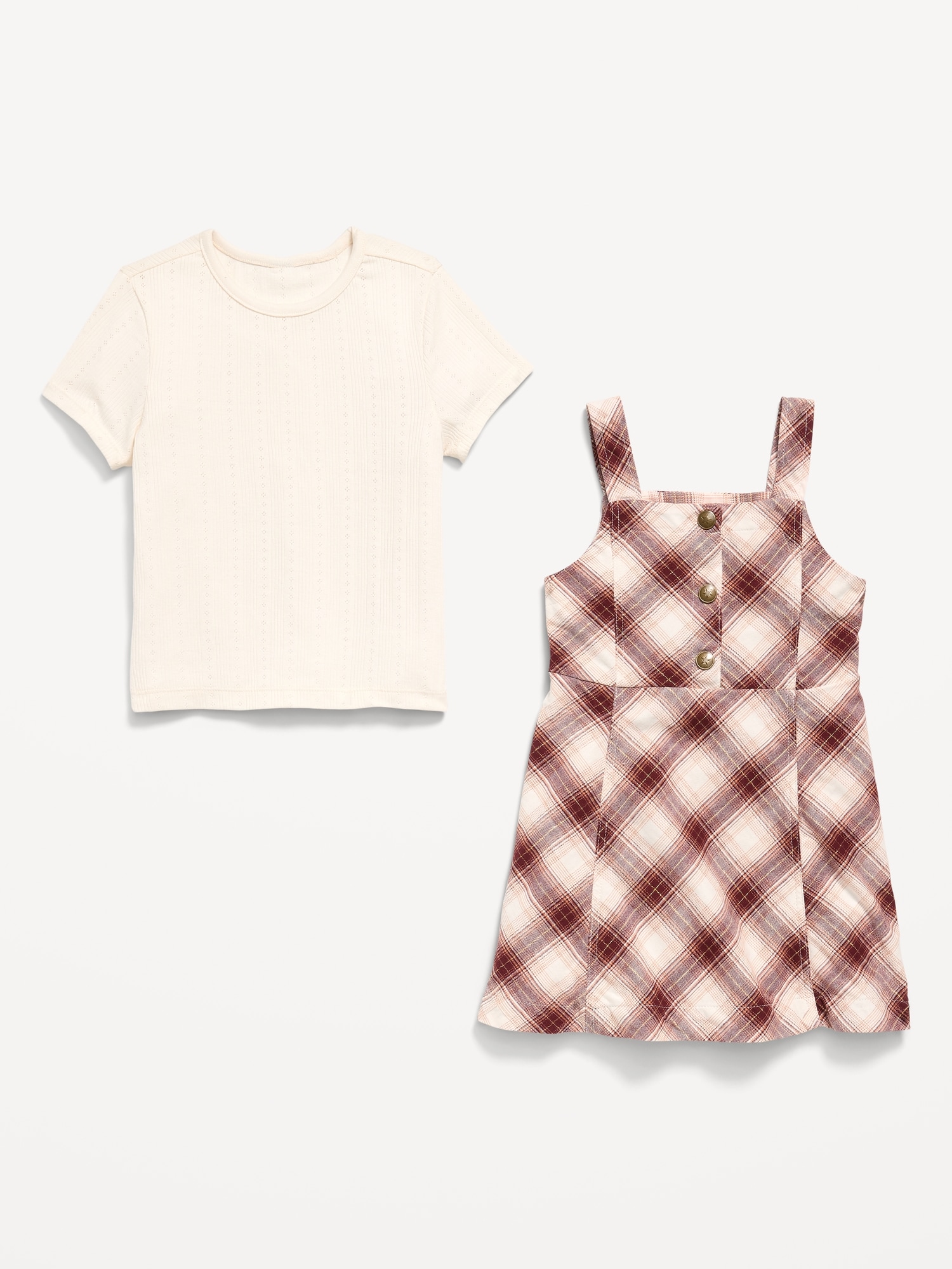 L'image numéro 2 présente Ensemble robe en sergé sans manches et t-shirt pour toute-petite