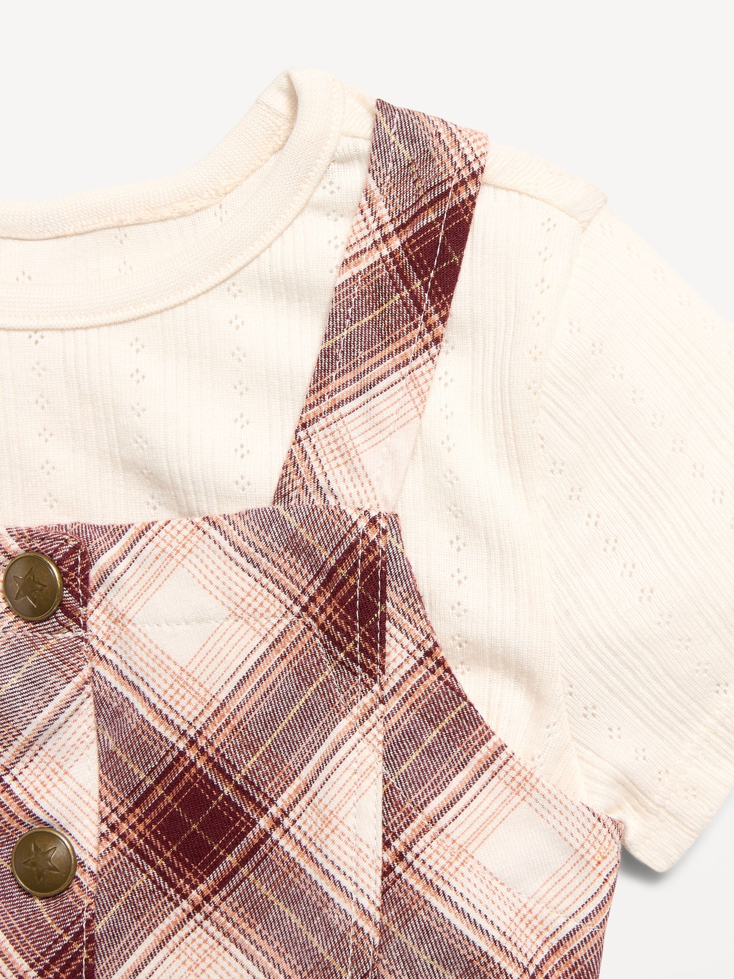 L'image numéro 3 présente Ensemble robe en sergé sans manches et t-shirt pour toute-petite