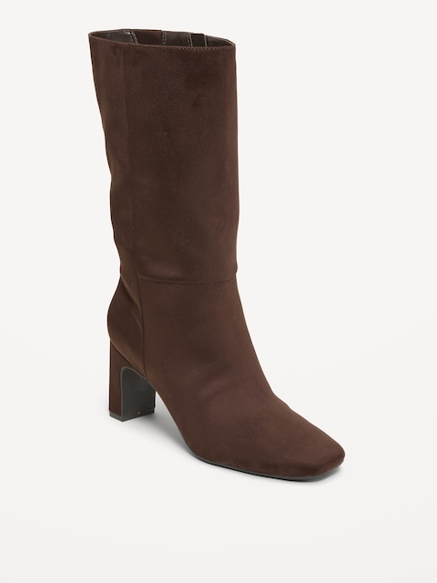 Mid-Calf Square-Toe Boot for Women