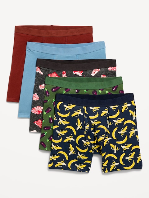 5-Pack Soft-Washed Boxer Briefs -- 6.25-inch inseam