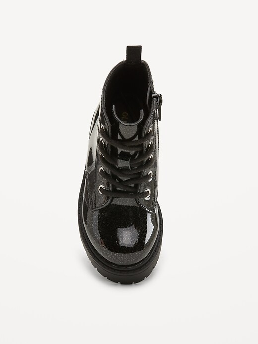 Image number 2 showing, Glitter Side-Zip Combat Boots for Toddler Girls