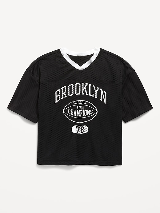 Image number 1 showing, Oversized Mesh Graphic Football T-Shirt for Boys