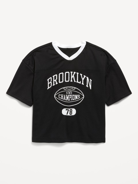 T-SHIRT DE FOOTBALL SURDIMENSIONNÉ EN MAILLE À IMPRIMÉ POUR GARÇON