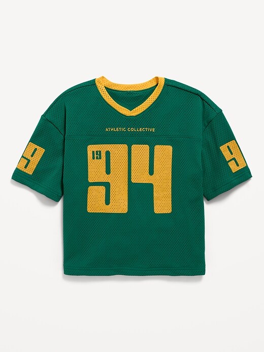 Image number 1 showing, Oversized Mesh Graphic Football T-Shirt for Boys