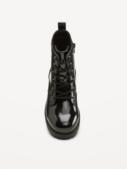 Image number 2 showing, Faux-Leather Lace-Up Combat Boots for Girls