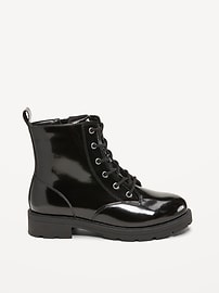 Image number 3 showing, Faux-Leather Lace-Up Combat Boots for Girls