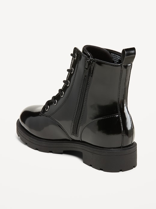 Image number 4 showing, Faux-Leather Lace-Up Combat Boots for Girls