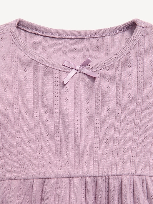 L'image numéro 3 présente Ensemble avec pantalon et haut en tricot pointelle à manches longues pour bébé