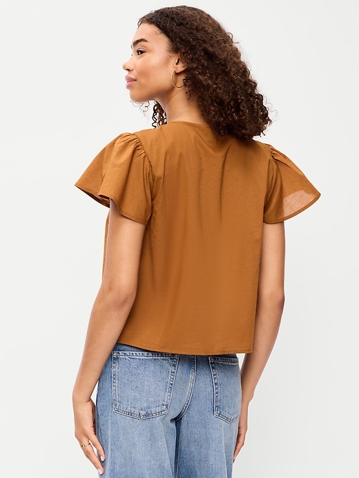 Image number 2 showing, Short-Sleeve Embroidered Trousseau Top