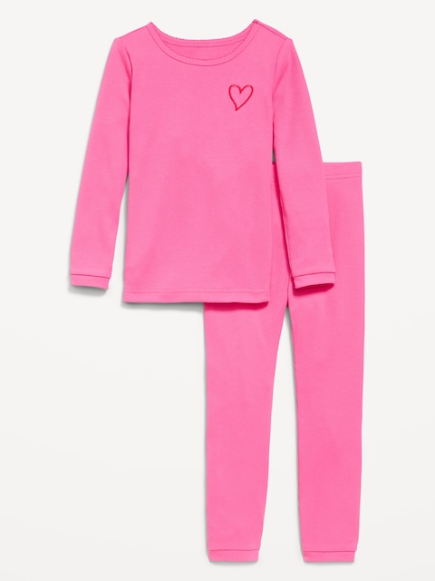 Snug-Fit Graphic Pajama Set for Girls
