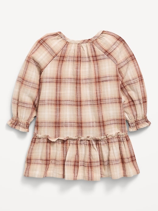 Image number 2 showing, Long-Sleeve Plaid Ruffled Swing Dress for Baby