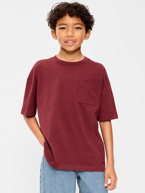 Oversized Short-Sleeve Pocket T-Shirt for Boys