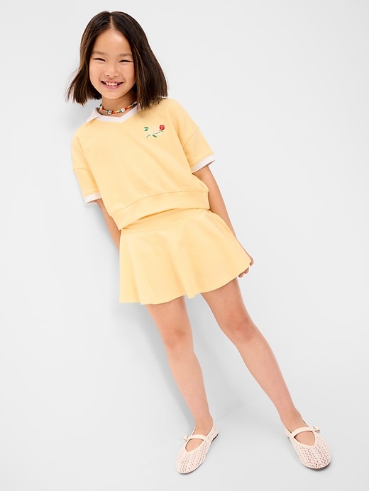 L'image numéro 4 présente Jupe-short à taille haute pour fille